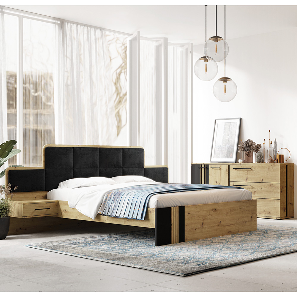 MOLTO c | postel dvoulůžko + rošt | 160x200 cm | artisan/černá