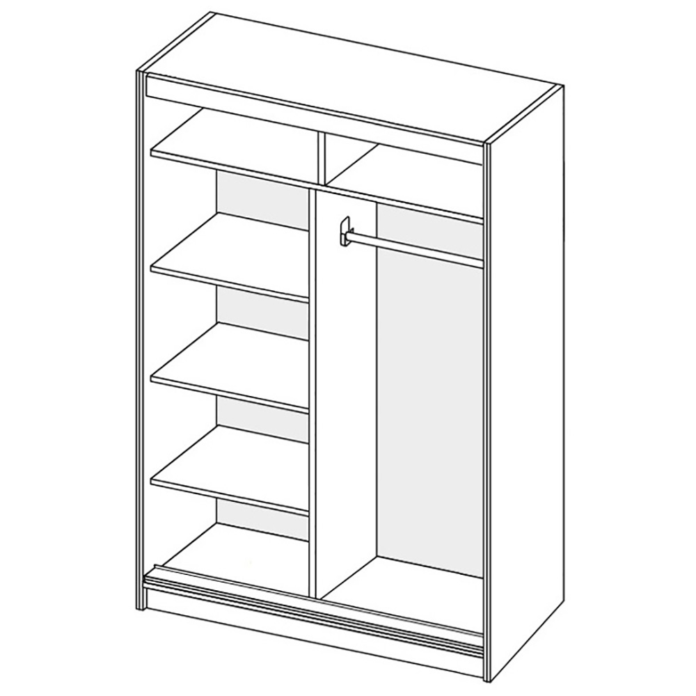 EFFECT c | šatní skříň EF3 se zrcadlem | 150 cm | columbia/congo