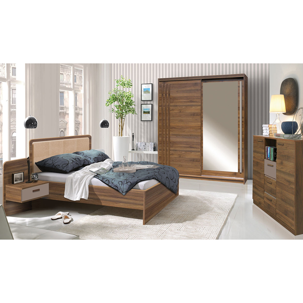 EFFECT c | šatní skříň EF3 se zrcadlem | 150 cm | columbia/congo