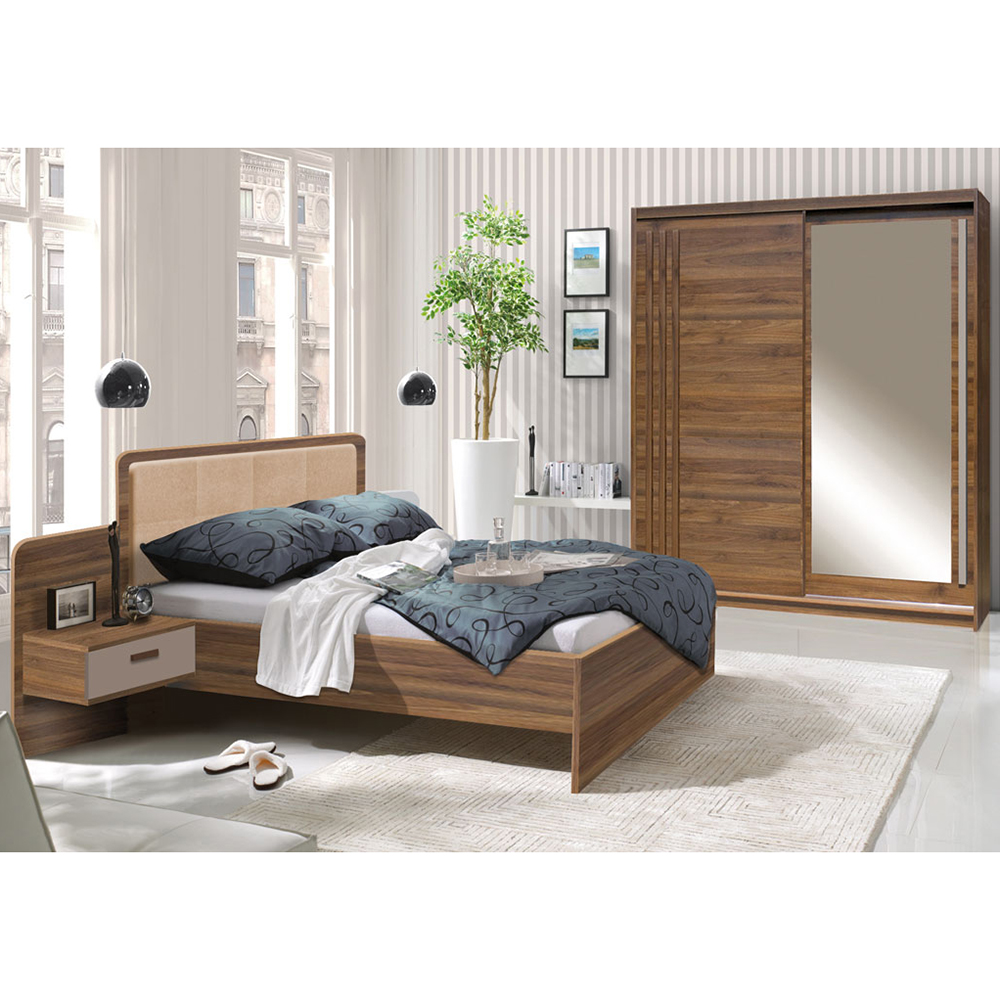 EFFECT c | šatní skříň EF3 se zrcadlem | 150 cm | columbia/congo