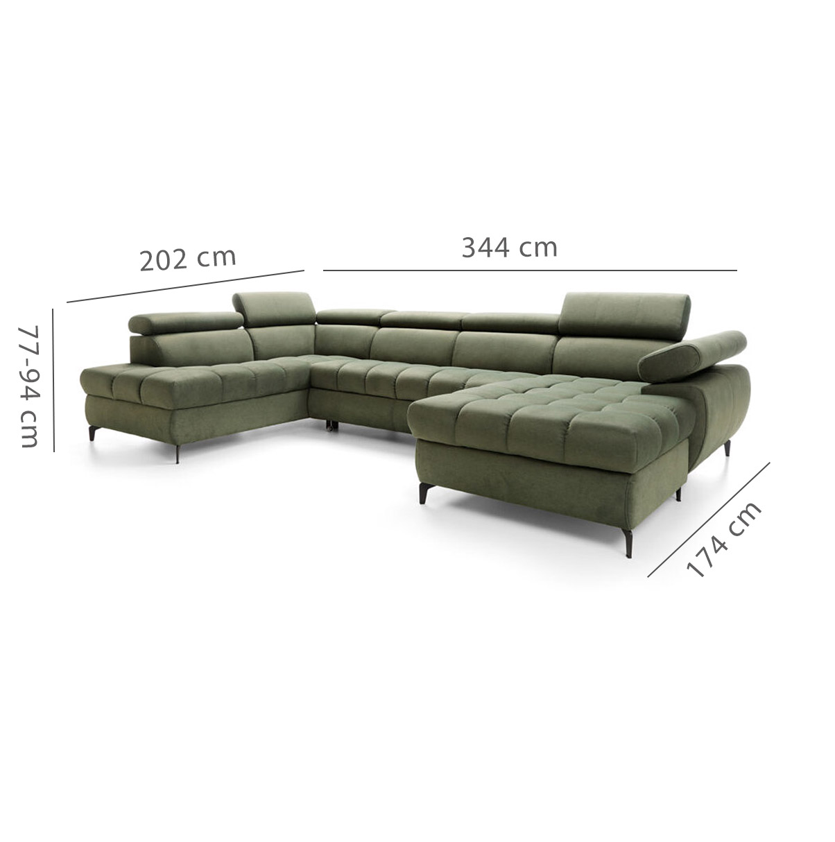 Sedací souprava LUGANO III | 202x344x174 | rozkládací + 2x úložný prostor | šedá | POSLEDNÍ KUS