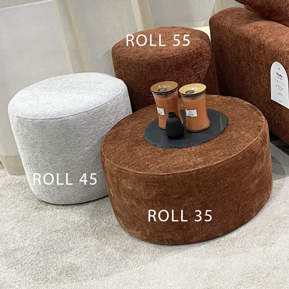 Taburet ROLL 55 | ⌀ 46 cm | kulatý | VÝBĚR TKANIN