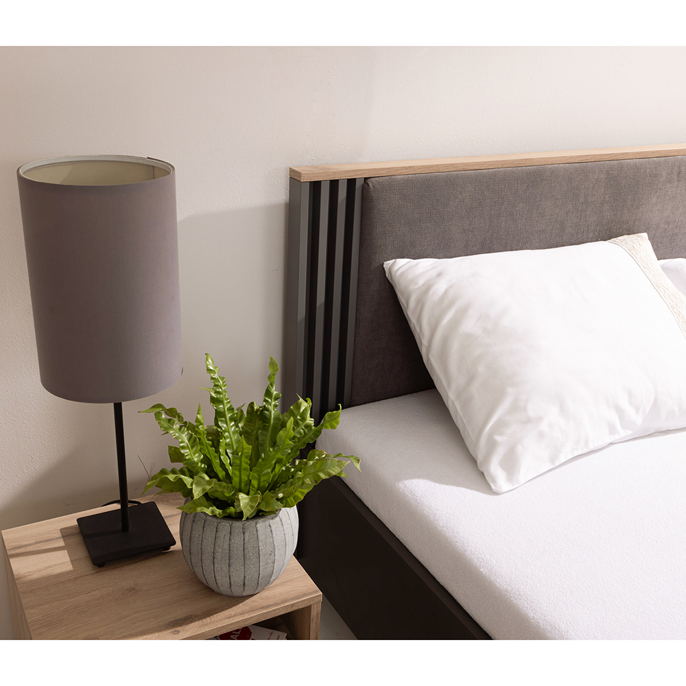 Ložnice ALLMO | 5 dílů | spaní 160x200 i s úložným prostorem a roštem | dub estana/antracit