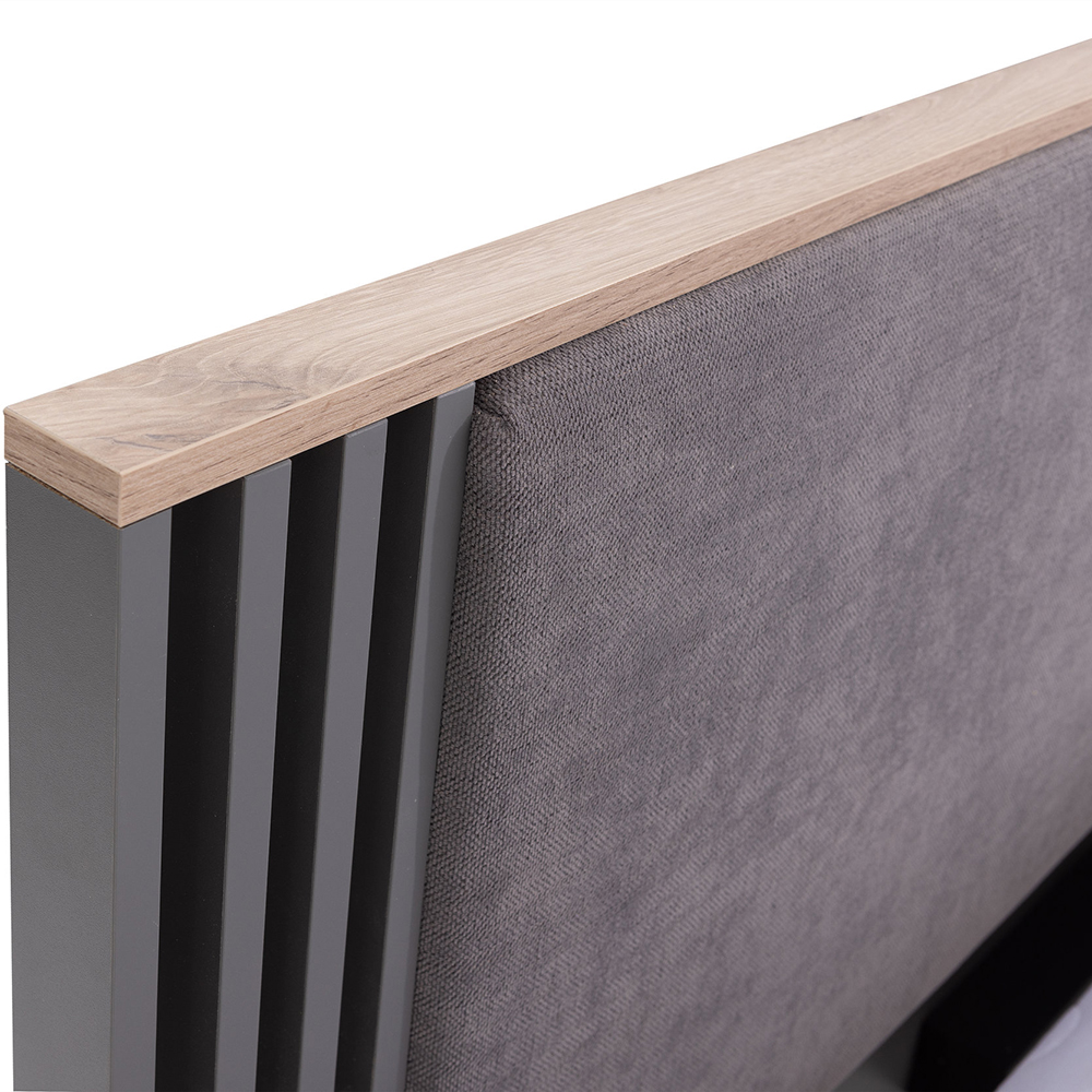 Ložnice ALLMO | 5 dílů | spaní 160x200 i s úložným prostorem a roštem | dub estana/antracit