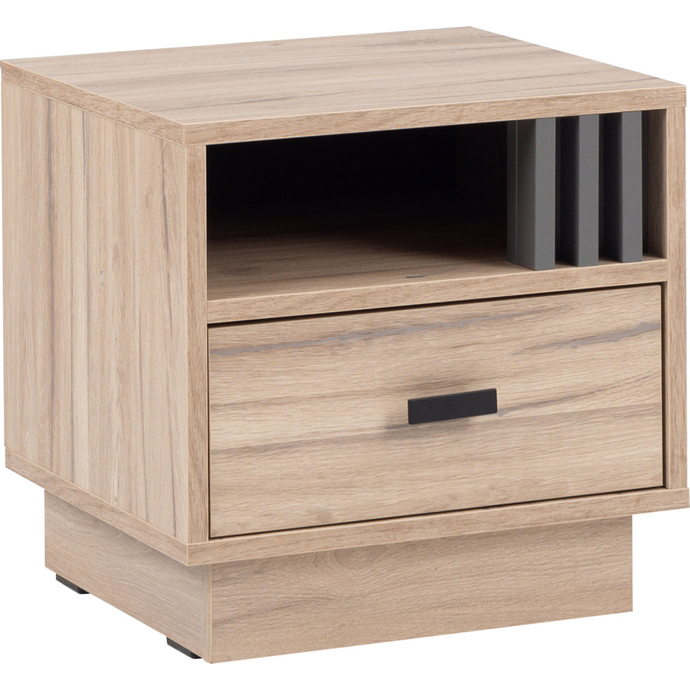 Ložnice ALLMO | 5 dílů | spaní 160x200 i s úložným prostorem a roštem | dub estana/antracit