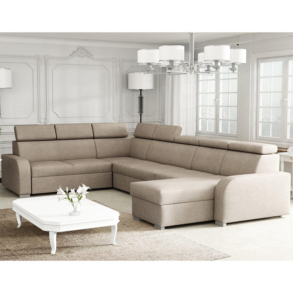 Sedací souprava OSLO U | 250x380x170 | rozkládací + 2x úložný prostor | VÝBĚR TKANIN