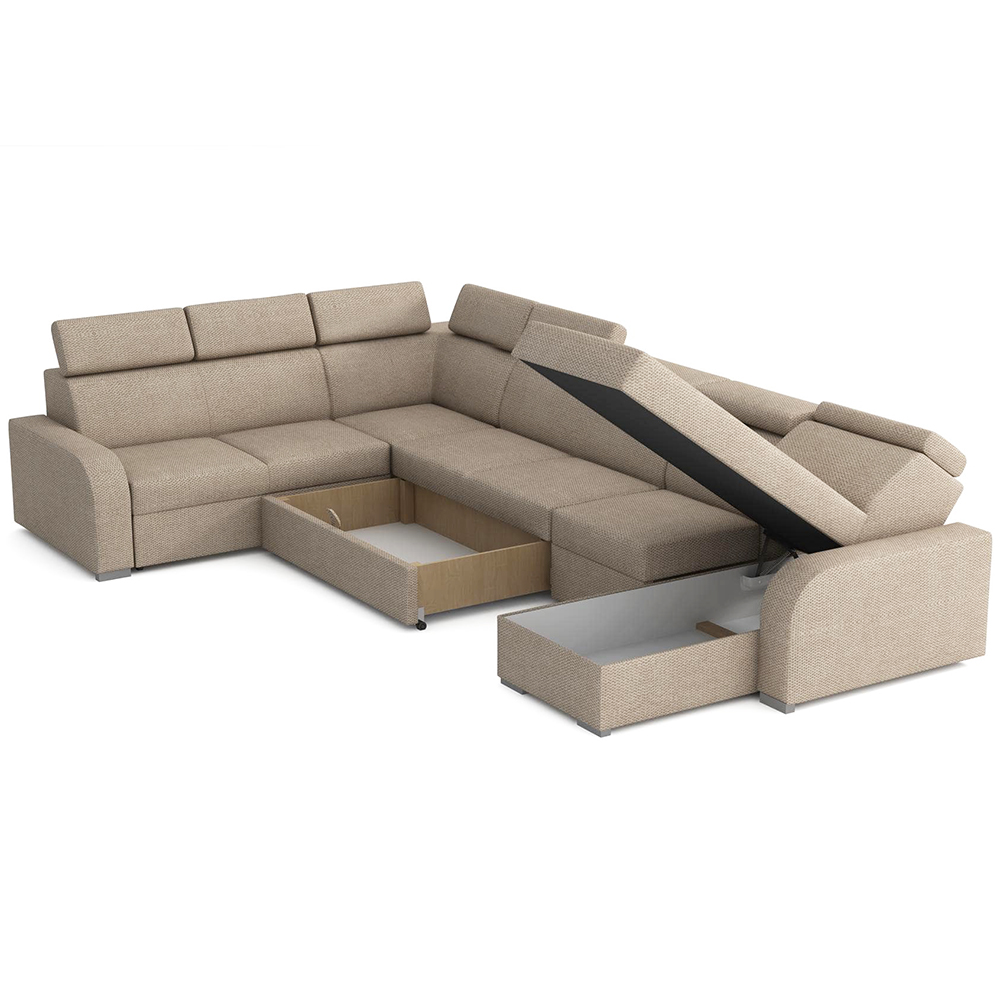 Sedací souprava OSLO U | 250x380x170 | rozkládací + 2x úložný prostor | VÝBĚR TKANIN