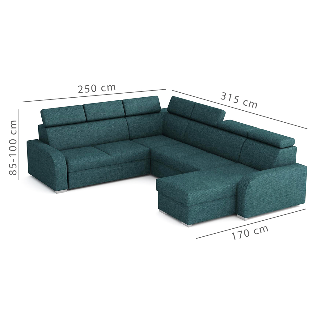 Sedací souprava OSLO U | 250x315x170 | rozkládací + 2x úložný prostor | VÝBĚR TKANIN