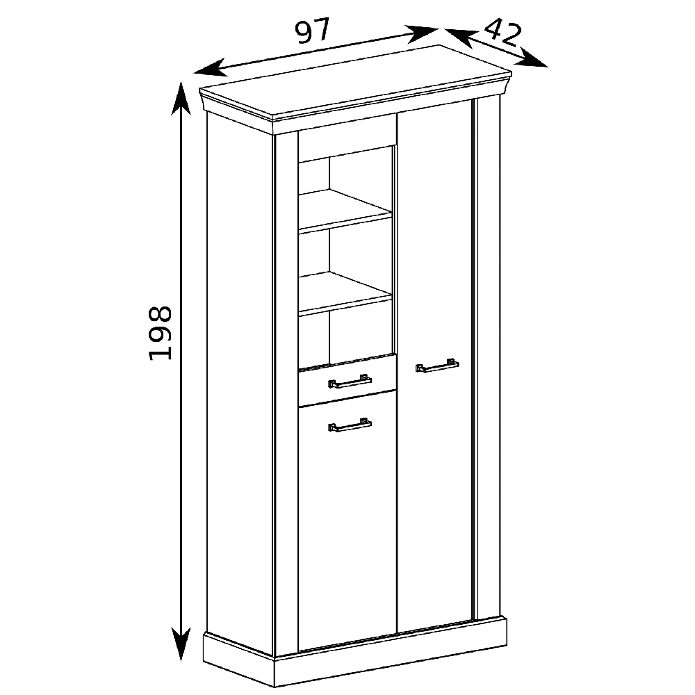 Obývací stěna ANTICA L | sestava G + stolek + komoda | 485 cm | dub lefkas | POSLEDNÍ KUS