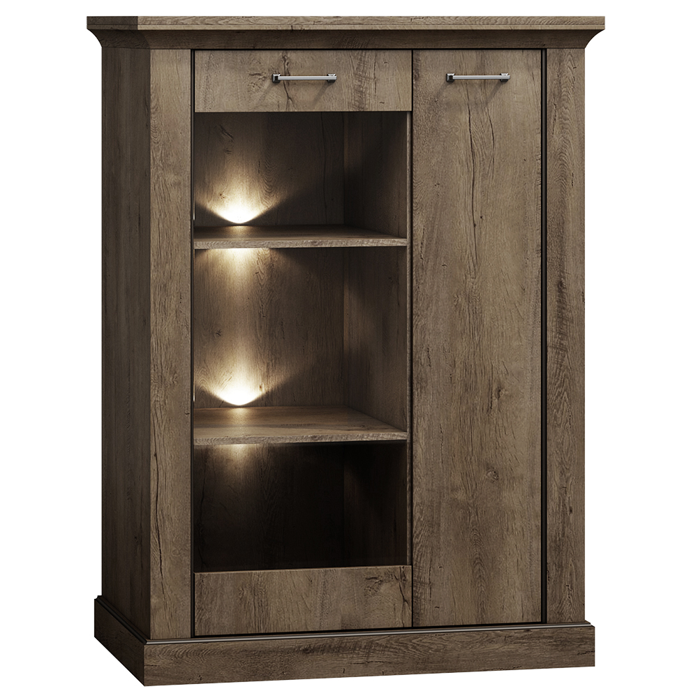 Obývací stěna ANTICA L | sestava G + stolek + komoda | 485 cm | dub lefkas | POSLEDNÍ KUS