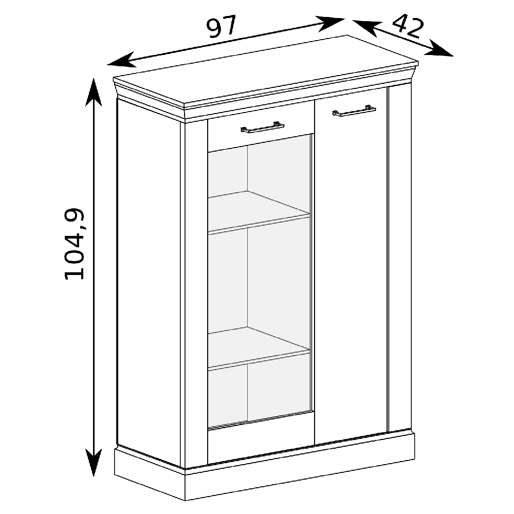 Obývací stěna ANTICA L | sestava G + stolek + komoda | 485 cm | dub lefkas | POSLEDNÍ KUS