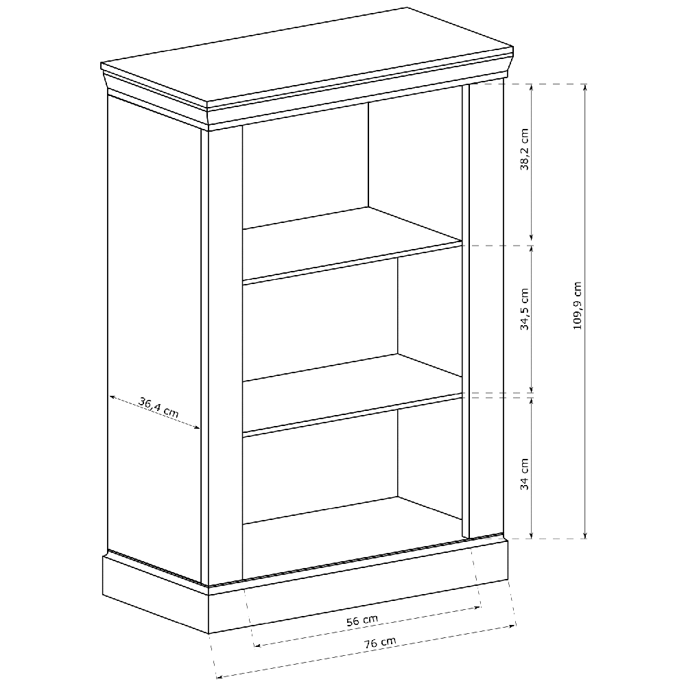 Obývací stěna ANTICA L | sestava G + stolek + komoda | 485 cm | dub lefkas | POSLEDNÍ KUS