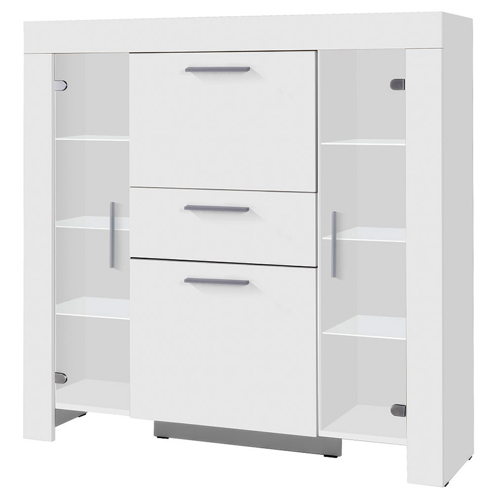 Obývací stěna se skříní CEZAR b | sestava B | 5 dílů | 350 cm | bílá