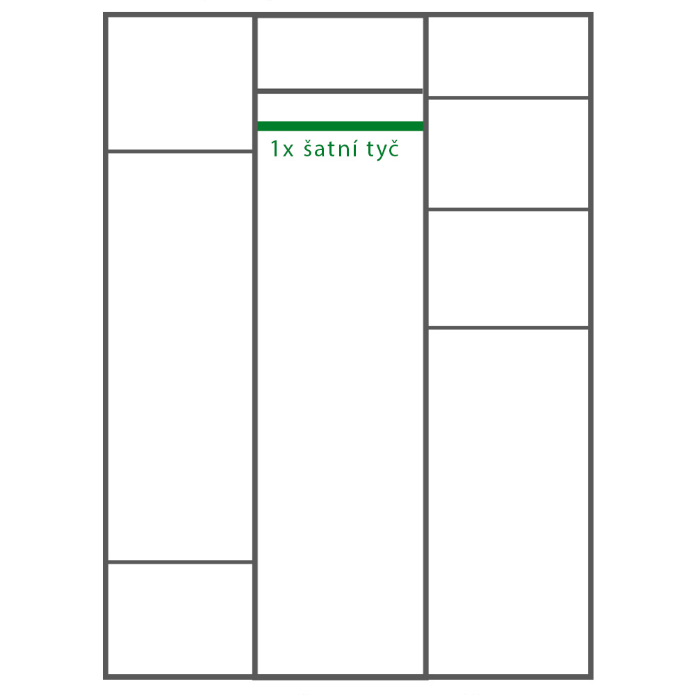 JOKER | šatní skříň 1 | 120 cm | | bílá/grafit/šedá/lefkas světlý