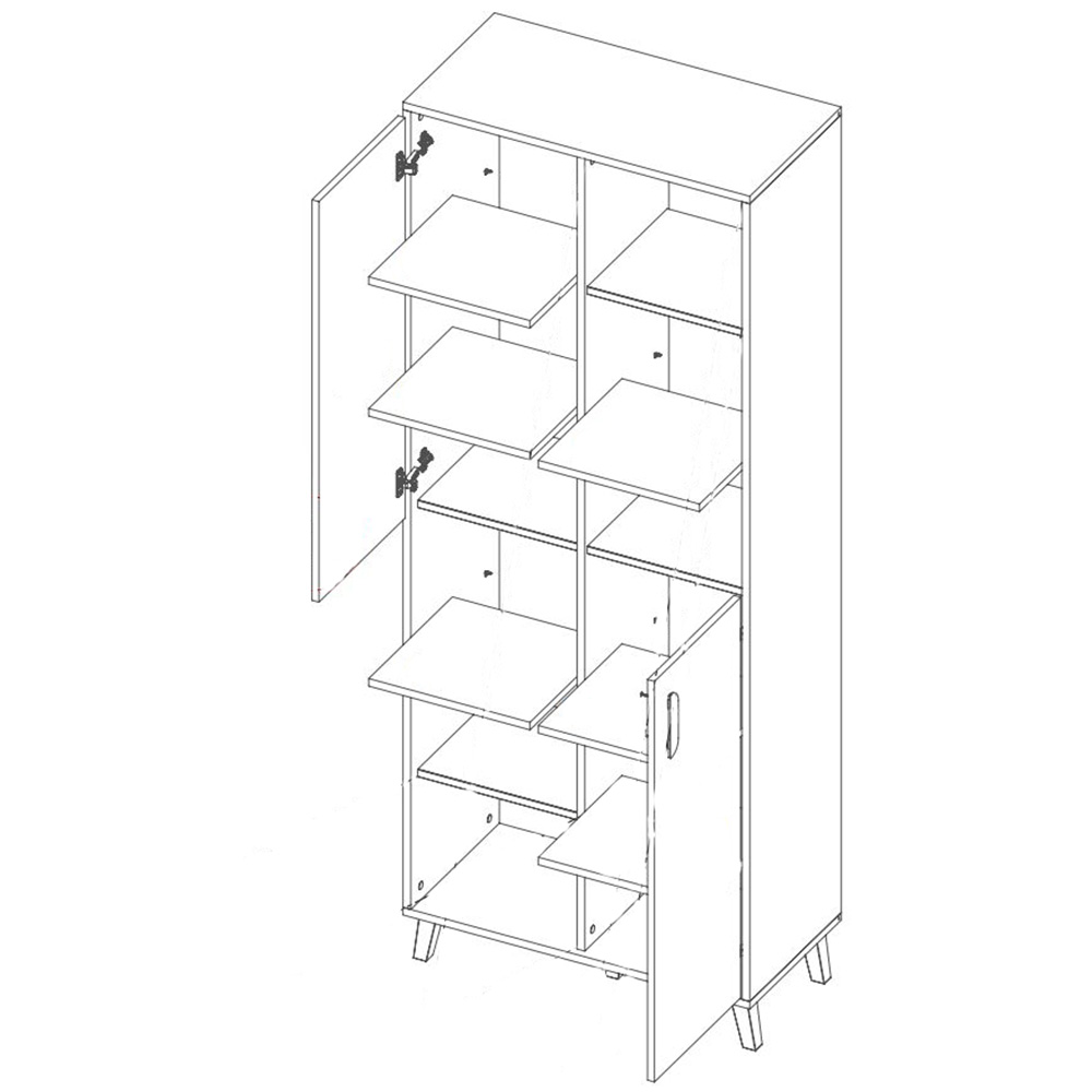 JOKER | regál 3 | 80 cm | bílá/grafit/šedá/lefkas světlý
