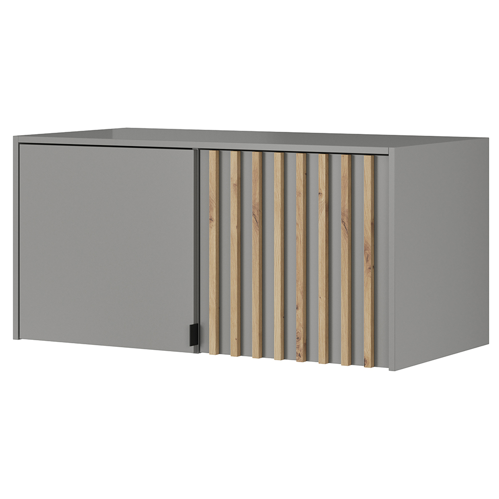 Šatní skříň NELLY 2D se zrcadlem + nástavec | 105 cm | šedá