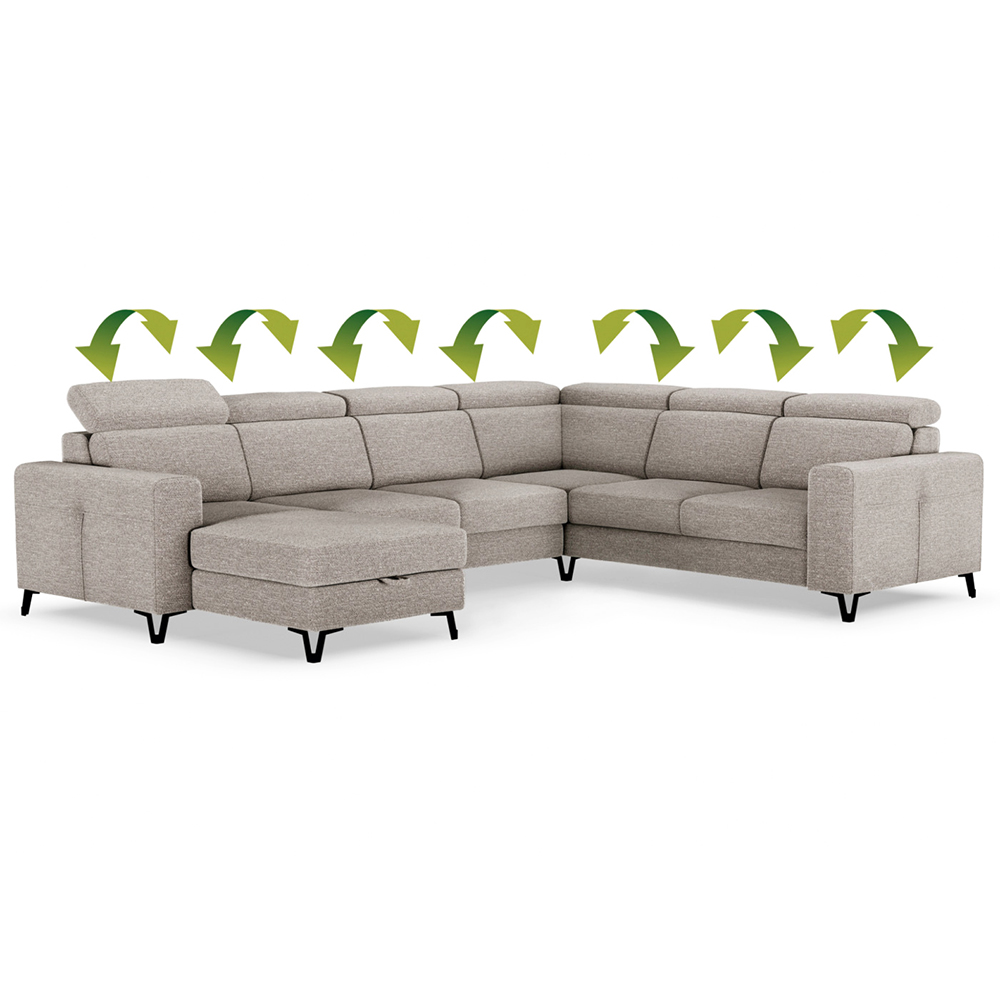 Sedací souprava ASPEN | 176x335x263 | rozkládací + 2x úložný prostor | VÝBĚR TKANIN