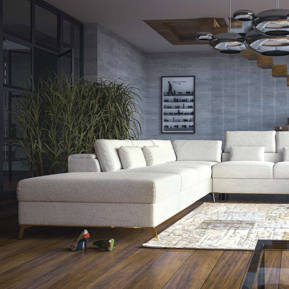 Sedací souprava CHROME NEW | 339x374x185 | rozkládací + úl. prostor | VÝBĚR TKANIN a NOŽIČEK