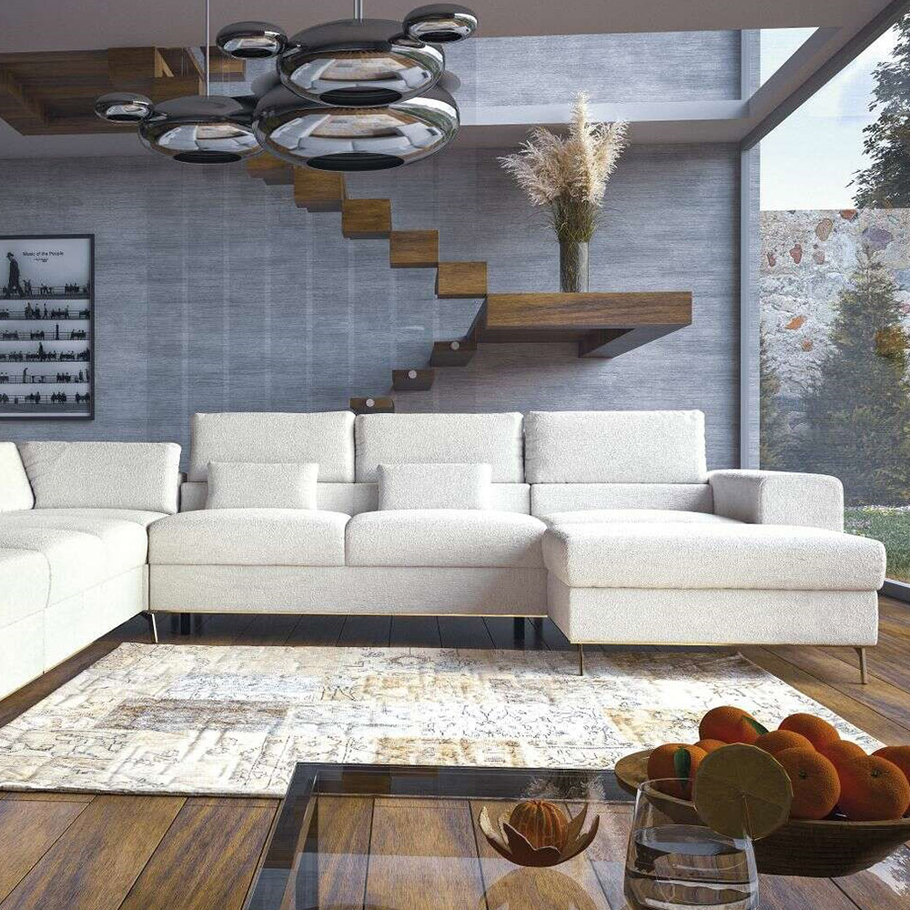 Sedací souprava CHROME NEW | 339x374x185 | rozkládací + úl. prostor | VÝBĚR TKANIN a NOŽIČEK