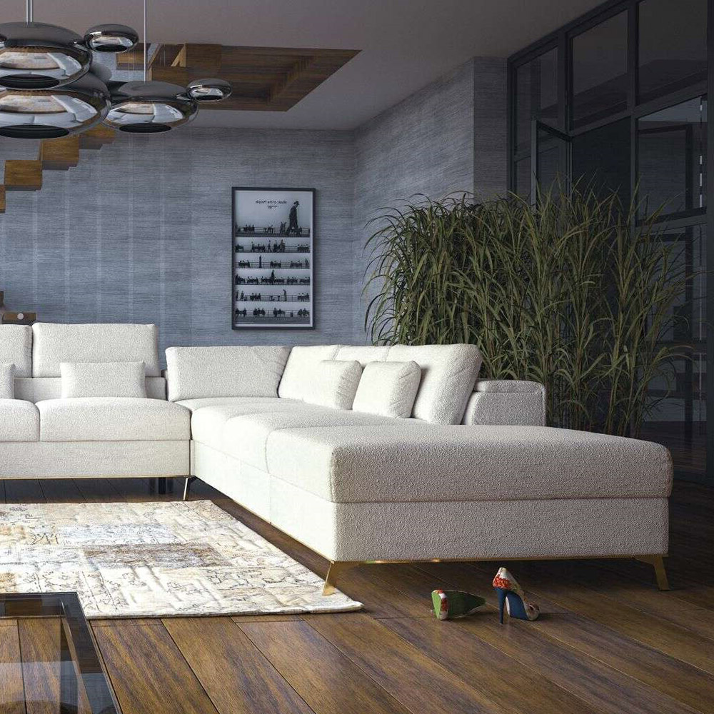 Sedací souprava CHROME NEW | 185x374x339 | rozkládací + úl. prostor | VÝBĚR TKANIN a NOŽIČEK