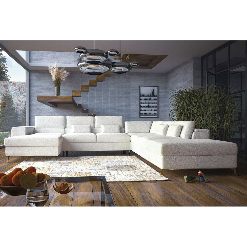 Sedací souprava CHROME NEW | 185x374x339 | rozkládací + úl. prostor | VÝBĚR TKANIN a NOŽIČEK