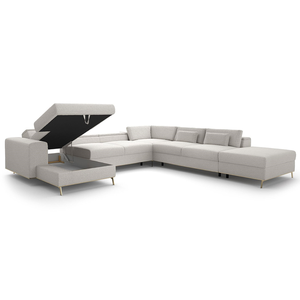 Sedací souprava CHROME NEW | 185x374x339 | rozkládací + úl. prostor | VÝBĚR TKANIN a NOŽIČEK