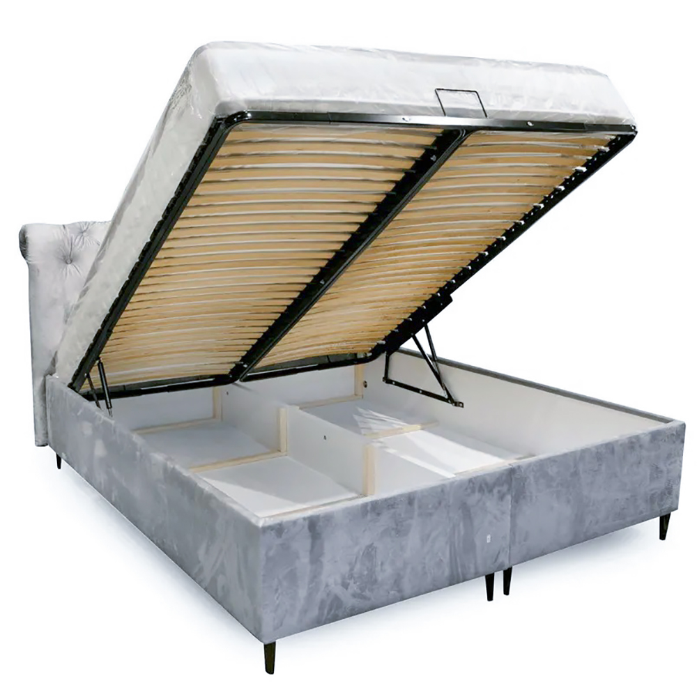 Dvoulůžko LORD HIGH | 160x200 | s úložným prostorem a roštem | VÝBĚR TKANIN A NOŽIČEK