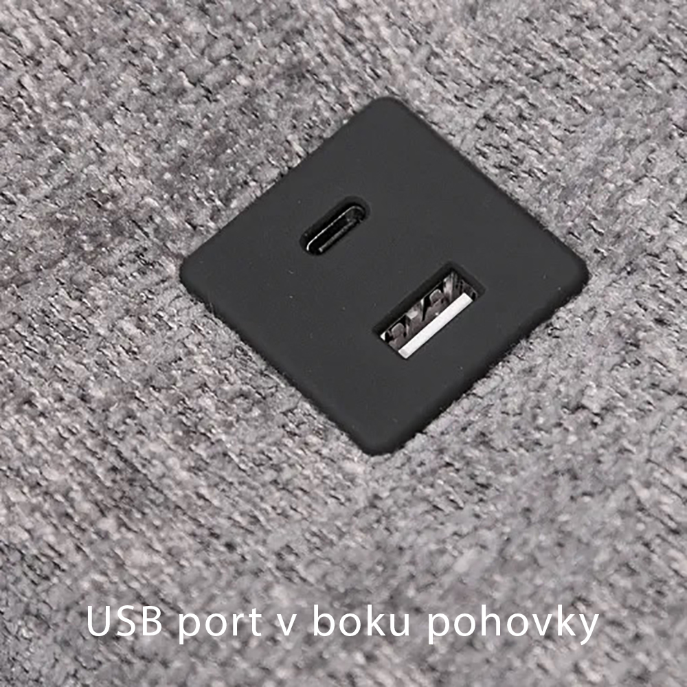 Rozkládací pohovka TWIGGY | 212 cm | PRAVÁ | EXTRA KVALITA | zabudovaný USB port | VÝBĚR TKANIN