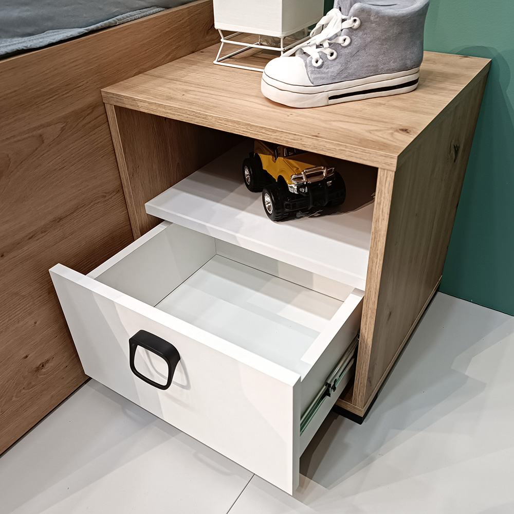 KEVIN | šatní skříň 1 | 120 cm | dub artisan/grafit/bílá