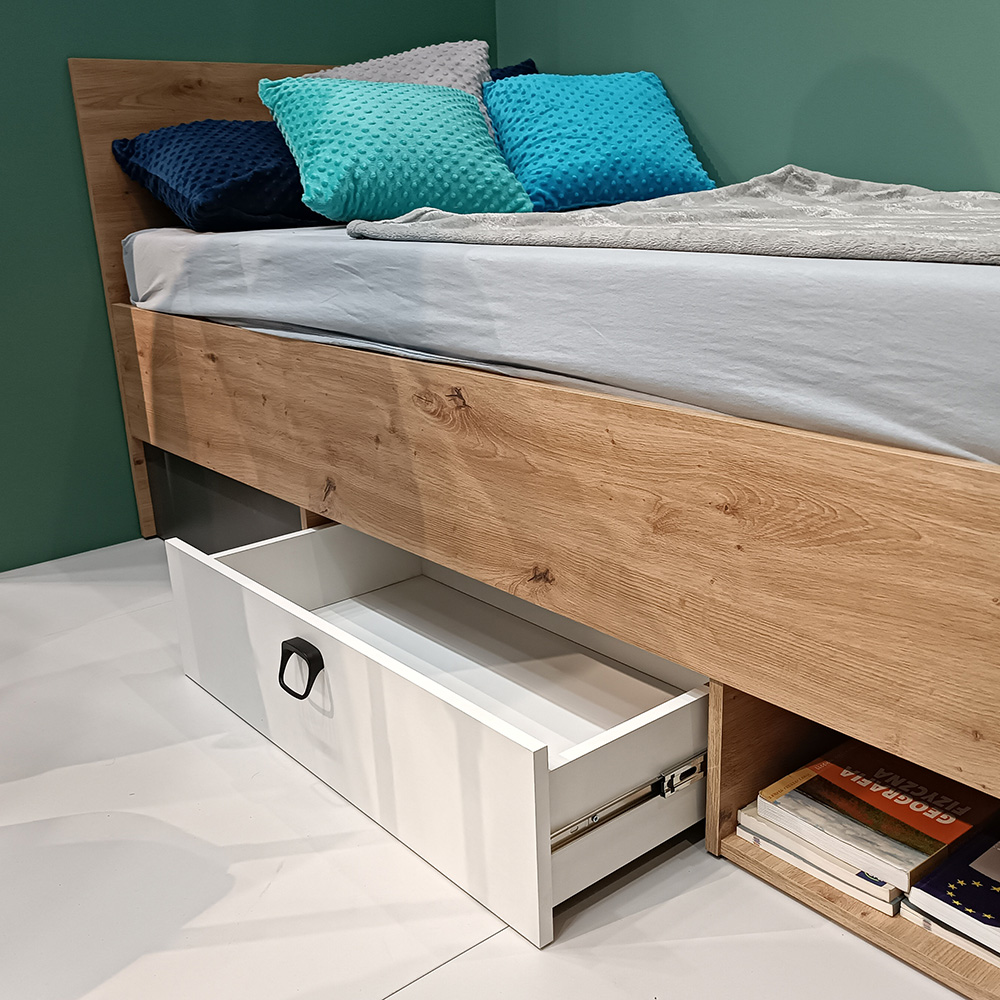 KEVIN | komoda 6 | 120 cm | dub artisan/grafit/bílá