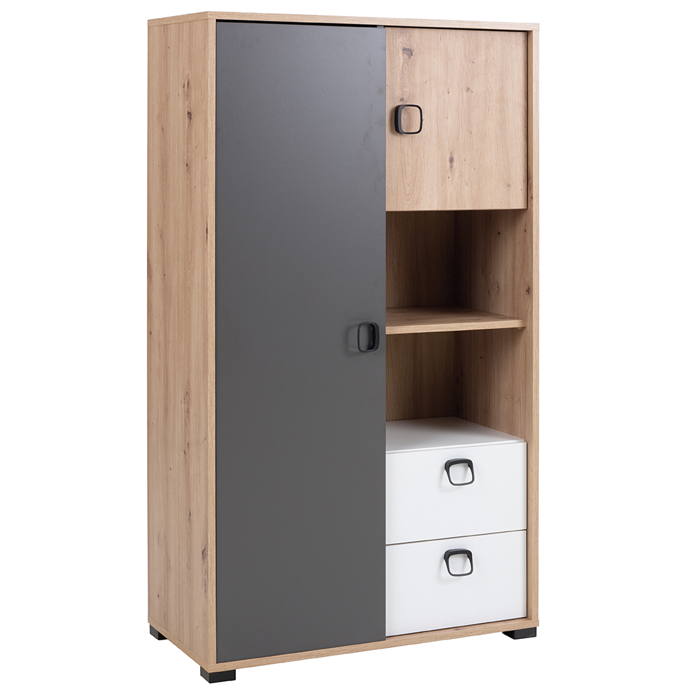 Dětský pokoj KEVIN | sestava E | 5 dílů | dub artisan/grafit/bílá