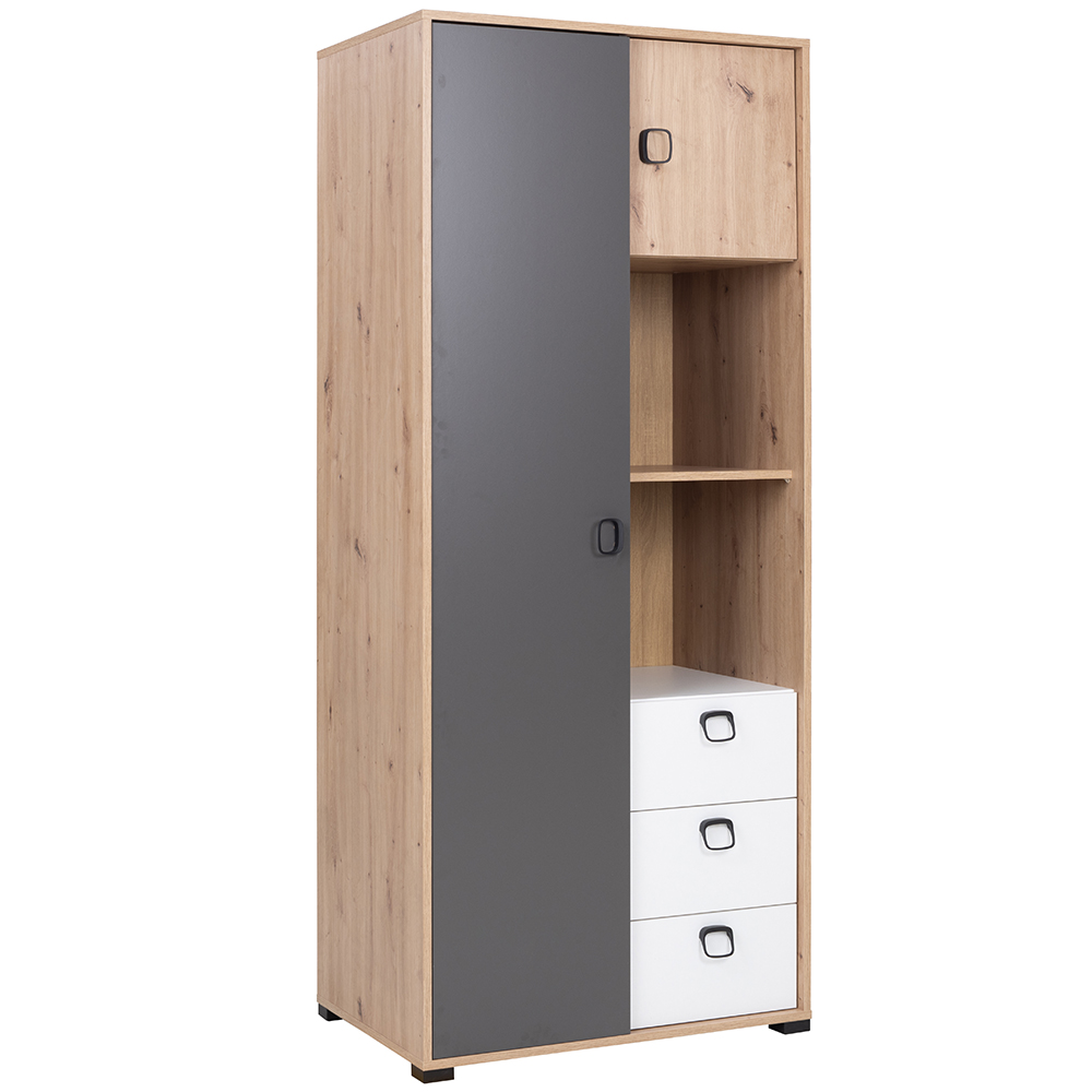 Dětský pokoj KEVIN | sestava E | 5 dílů | dub artisan/grafit/bílá