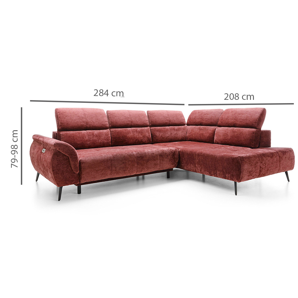 Sedací souprava GANOVA II | 284x208 cm | elektrický rozklad + bez úlož. prostoru | VÝBĚR TKANIN