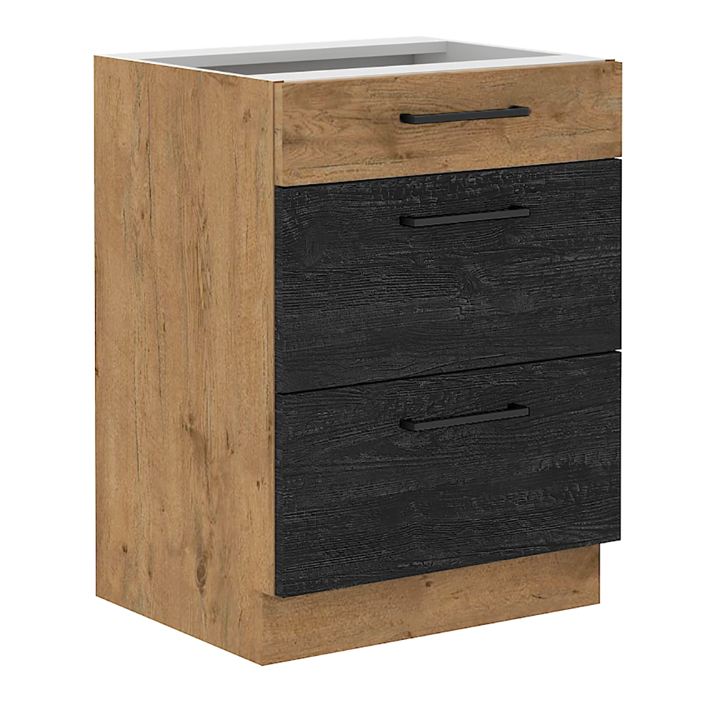 VIGO d | dolní skříňka 60D 3S zásuvková | 60 cm | lancelot/dark wood