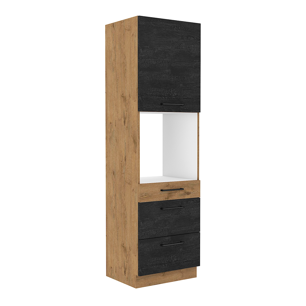 VIGO d | vysoká skříňka 60DPS-210 3S 1F na vestavnou troubu | 60 cm | lancelot/dark wood