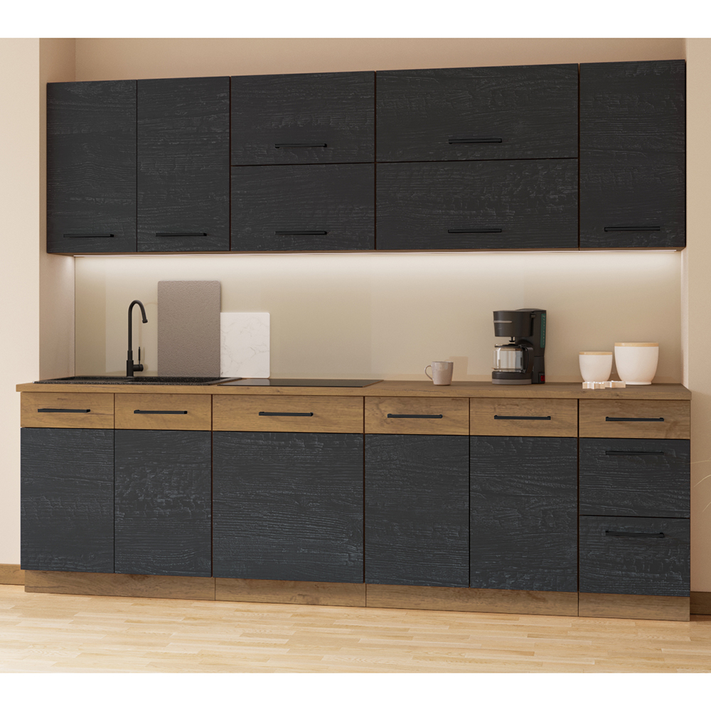 VIGO d | vysoká skříňka 60DKS-210 3S 1F potravinová | 60 cm | lancelot/dark wood | UNI dvířka