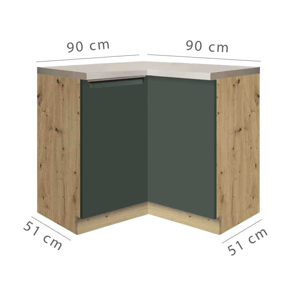 Kuchyňská linka GLAMOUR z | 172,5x312,5 cm | zelená mat