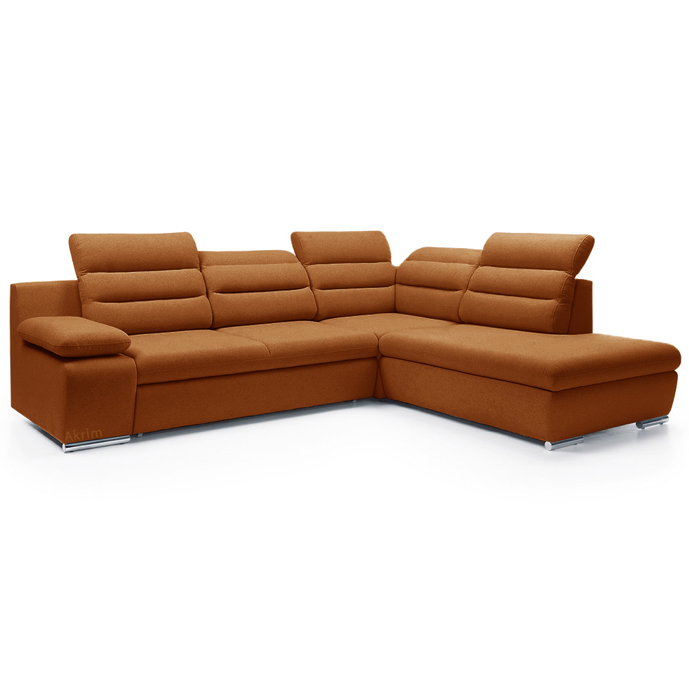 Sedací souprava GRECO | FUNKČNÍ LÁTKA | pravá | rozkládací + úložný prostor | cihlová 54 | AKCE