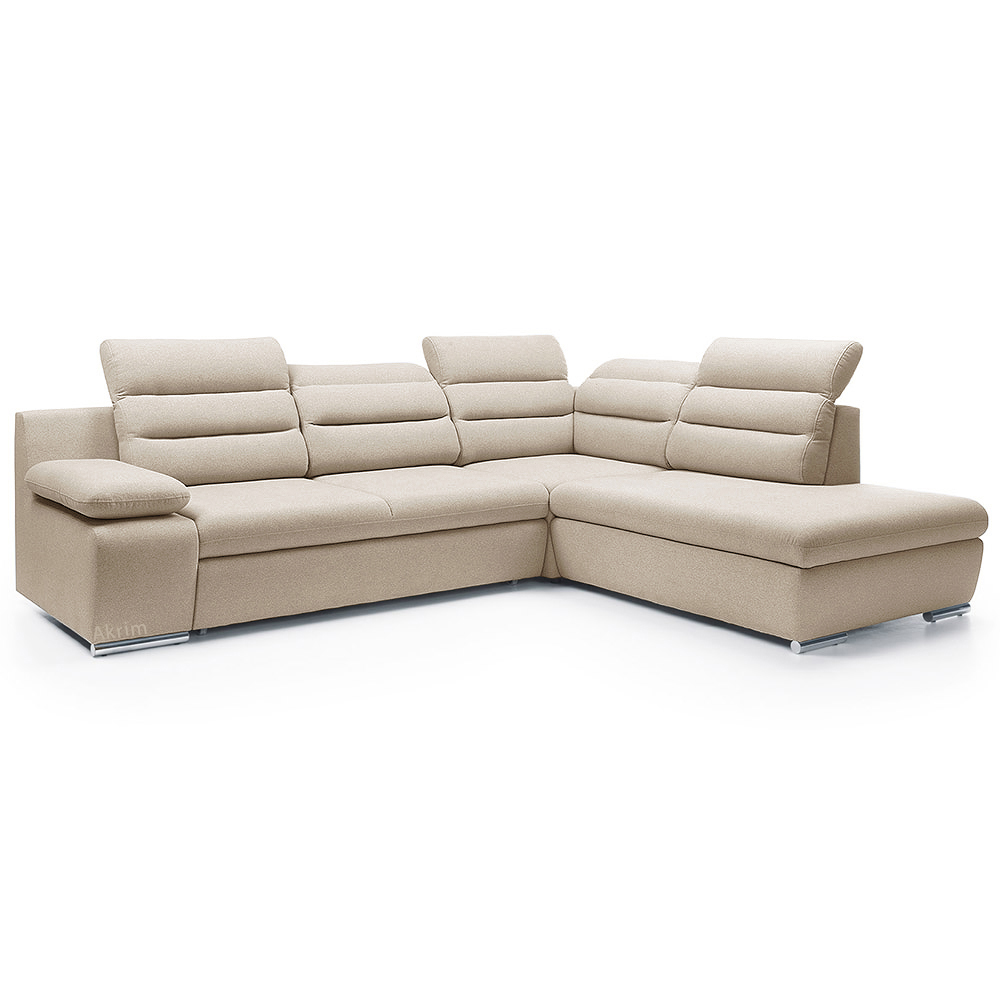 Sedací souprava GRECO | FUNKČNÍ LÁTKA | pravá | rozkládací + úložný prostor | svět. béžová 03 | AKCE