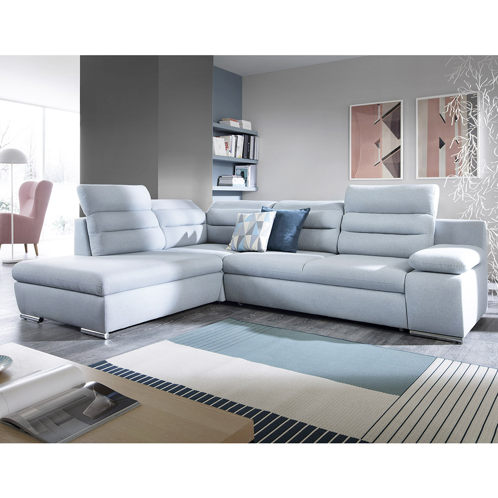 Sedací souprava GRECO | FUNKČNÍ LÁTKA | levá | rozkládací + úložný prostor | světle béžová 03 | AKCE