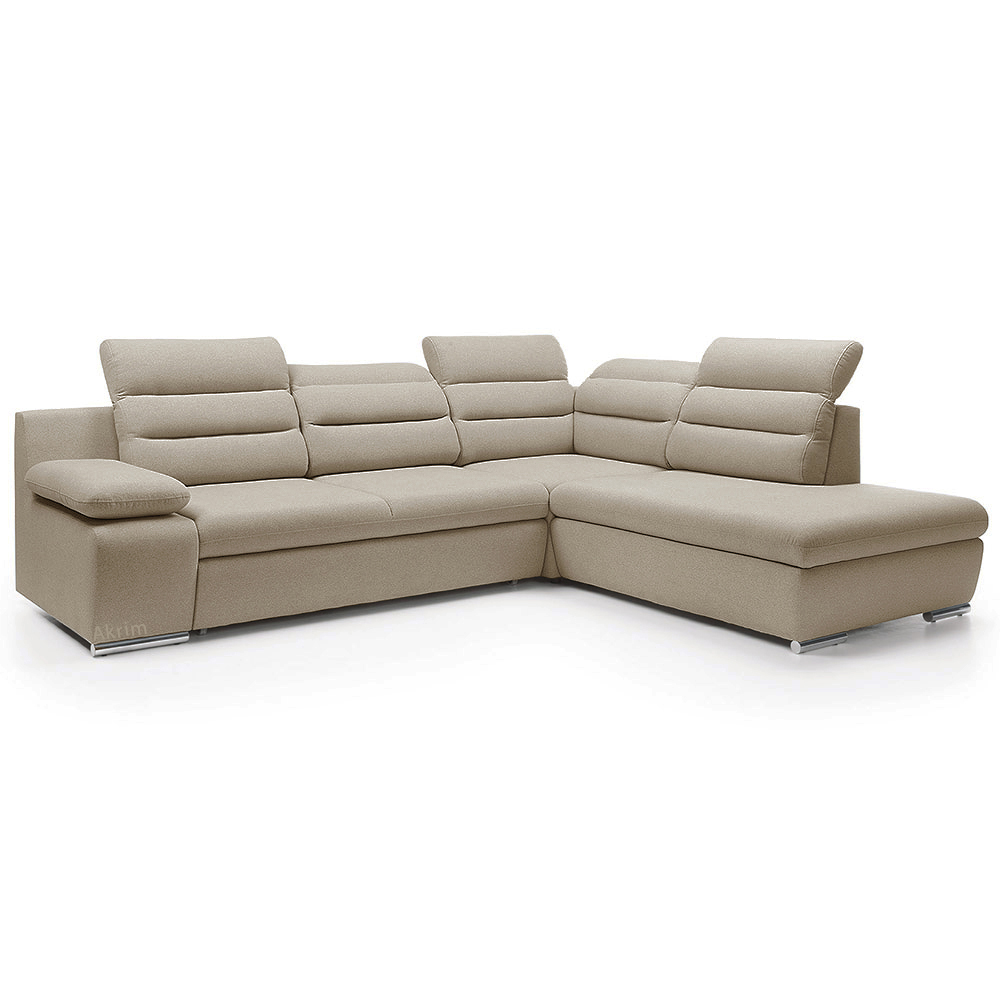 Sedací souprava GRECO | FUNKČNÍ LÁTKA | pravá | rozkládací + úložný prostor | béžová 11 | AKCE