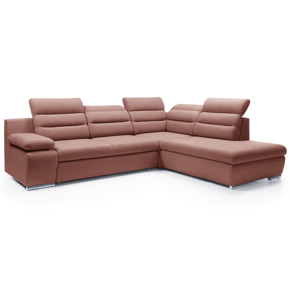 Sedací souprava GRECO | FUNKČNÍ LÁTKA | pravá | rozkládací + úložný prostor 63 | starorůžová | AKCE