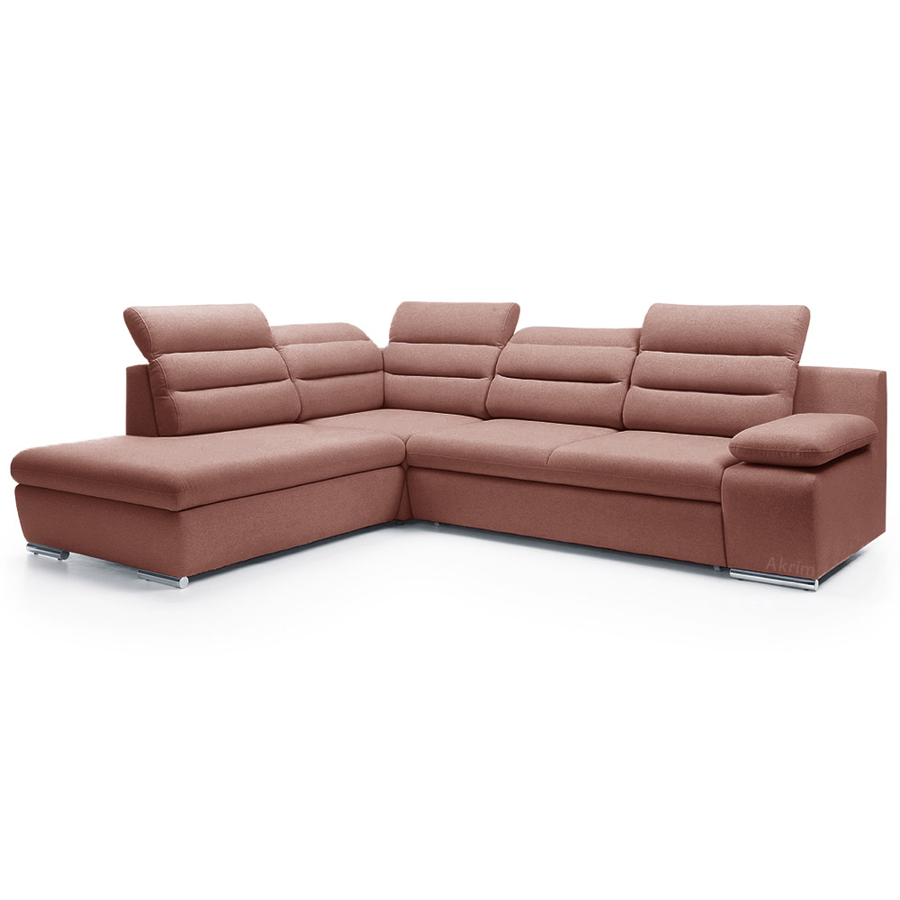 Sedací souprava GRECO | FUNKČNÍ LÁTKA | levá | rozkládací + úložný prostor | starorůžová 63 | AKCE