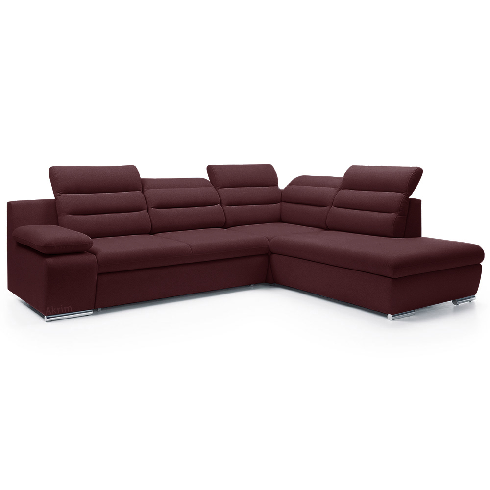 Sedací souprava GRECO | FUNKČNÍ LÁTKA | pravá | rozkládací + úložný prostor | tmavě vínová 59 | AKCE