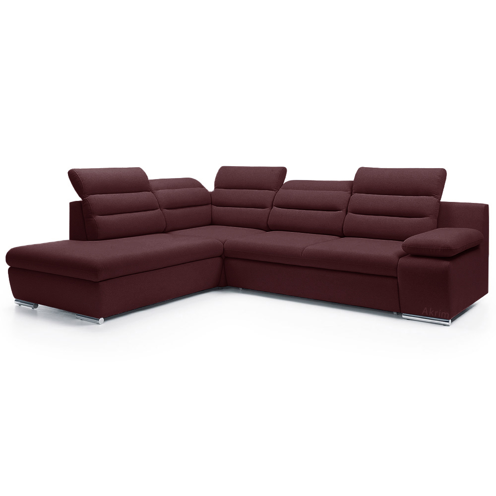 Sedací souprava GRECO | FUNKČNÍ LÁTKA | levá | rozkládací + úložný prostor | tmavě vínová 59 | AKCE