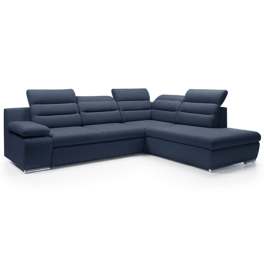 Sedací souprava GRECO | FUNKČNÍ LÁTKA | pravá | rozkládací + úložný prostor | tmavě modrá 79 | AKCE