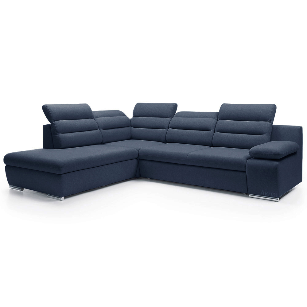 Sedací souprava GRECO | FUNKČNÍ LÁTKA | levá | rozkládací + úložný prostor | tmavě modrá 79 | AKCE