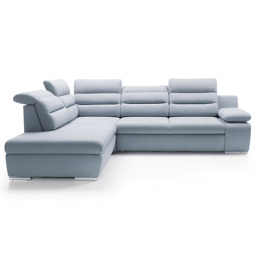 Sedací souprava GRECO | FUNKČNÍ LÁTKA | levá | rozkládací + úložný prostor | šedomodrá 74 | AKCE