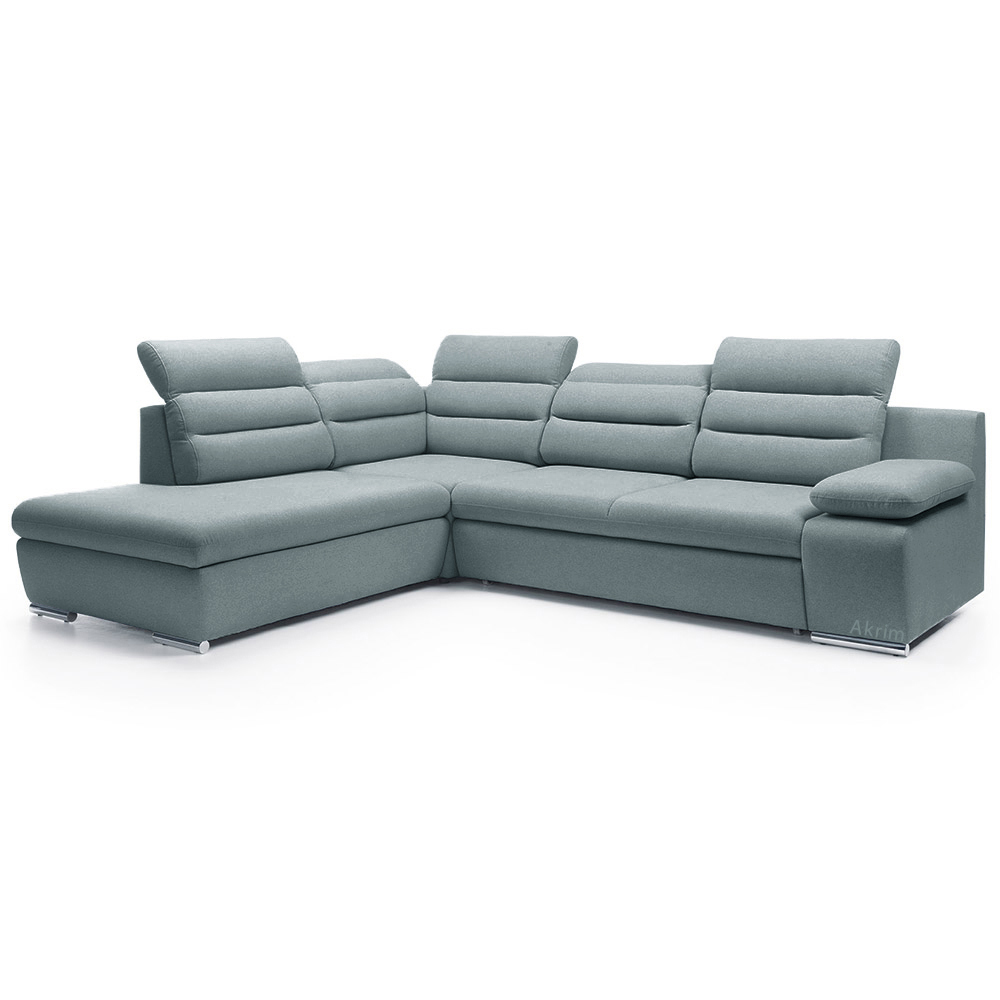 Sedací souprava GRECO | FUNKČNÍ LÁTKA | levá | rozkládací + úložný prostor | šedomodrá 74 | AKCE