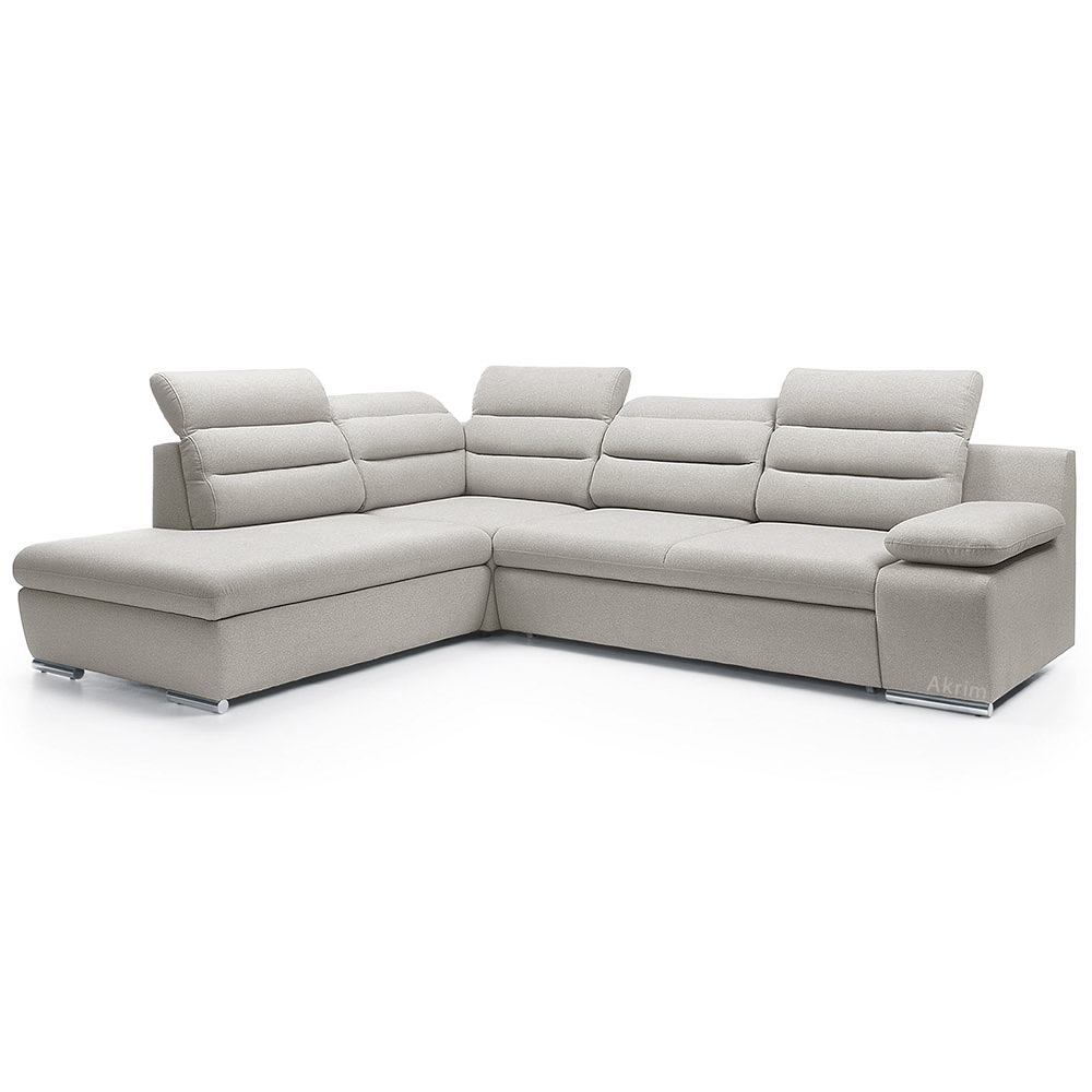 Sedací souprava GRECO | FUNKČNÍ LÁTKA | levá | rozkládací + úložný prostor | světle šedá 04 | AKCE